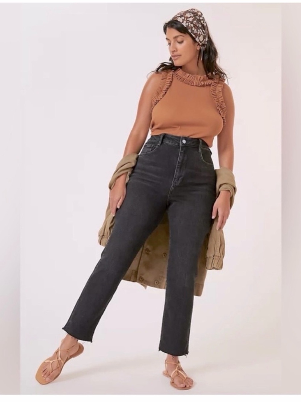 Anthropologie pilcro the Cigarette Slim Straight Jean Raw Hem Black Size 29